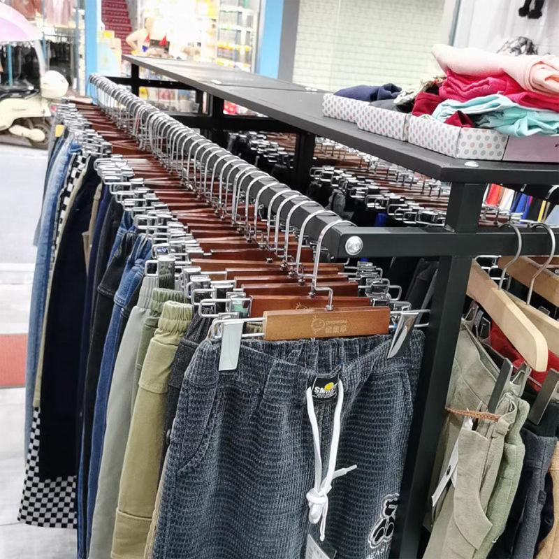Double Row Floor-Standing Clothing Display Rack for Men & Women