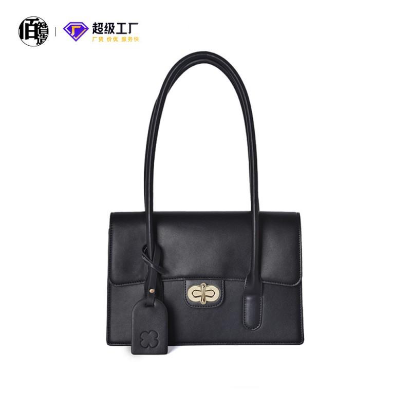 Small Bag Fashionable Versatile Large Capacity Handbag High-end Women s Baguette 28cmx8cmx42cm чёрный