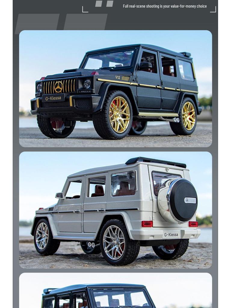 1:24 G63 Alloy Off-Road Toy Car, Six-Doors Open, Light & Sound, Pull-Back Action for Kids