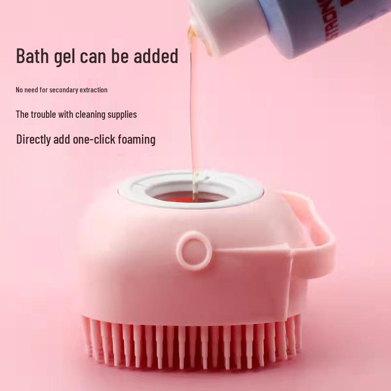 Silicone Portable Bath Brush for Pets & Humans: Shampoo, Clean, and Massage
