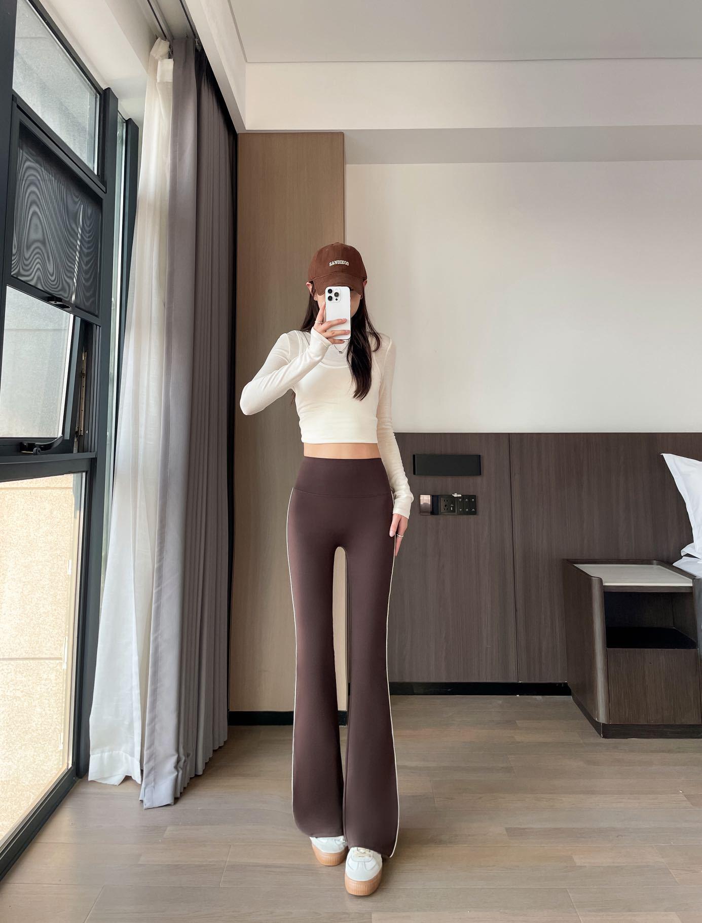 2026 Women s Micro-Flared High-Waisted Shark Pants - Slimming, Versatile, Elastic Base Layer for Spring/Summer Medium
