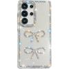 Flash Diamond Suitable for Samsung S25 Ultra Mobile Phone Case Bow A17 New A56 Luxury Flash Powder Protective Case