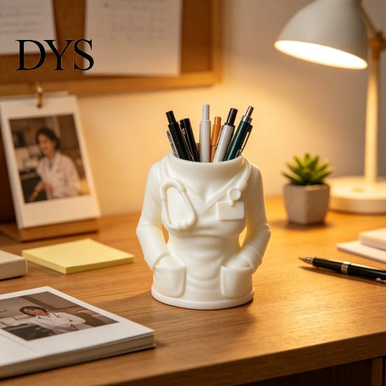 Office Supply Holder for Nurses Doctor Nurse Shape Pen Holder, 3D Print Resin Stationery Organizer, Decorative Storage Clinics with Weighted