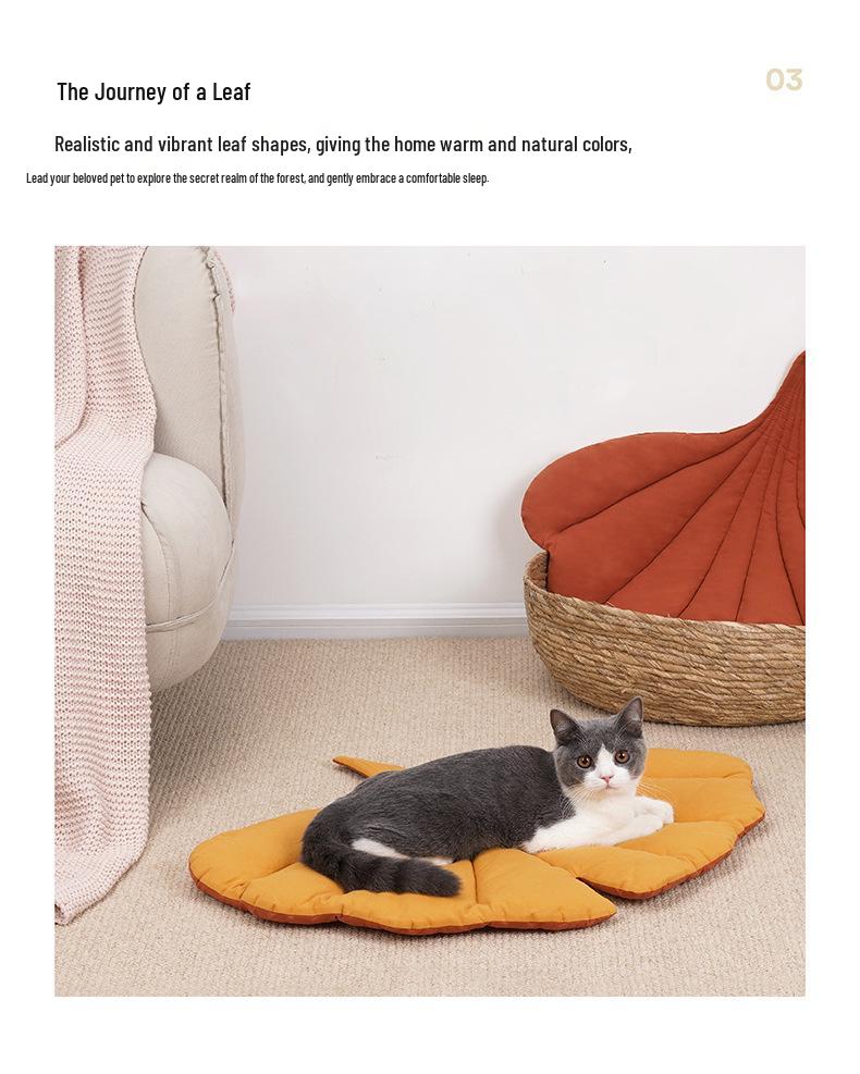 Leaf-Shaped Four Seasons Pet Mat - Bite-Resistant Cat & Dog Bed