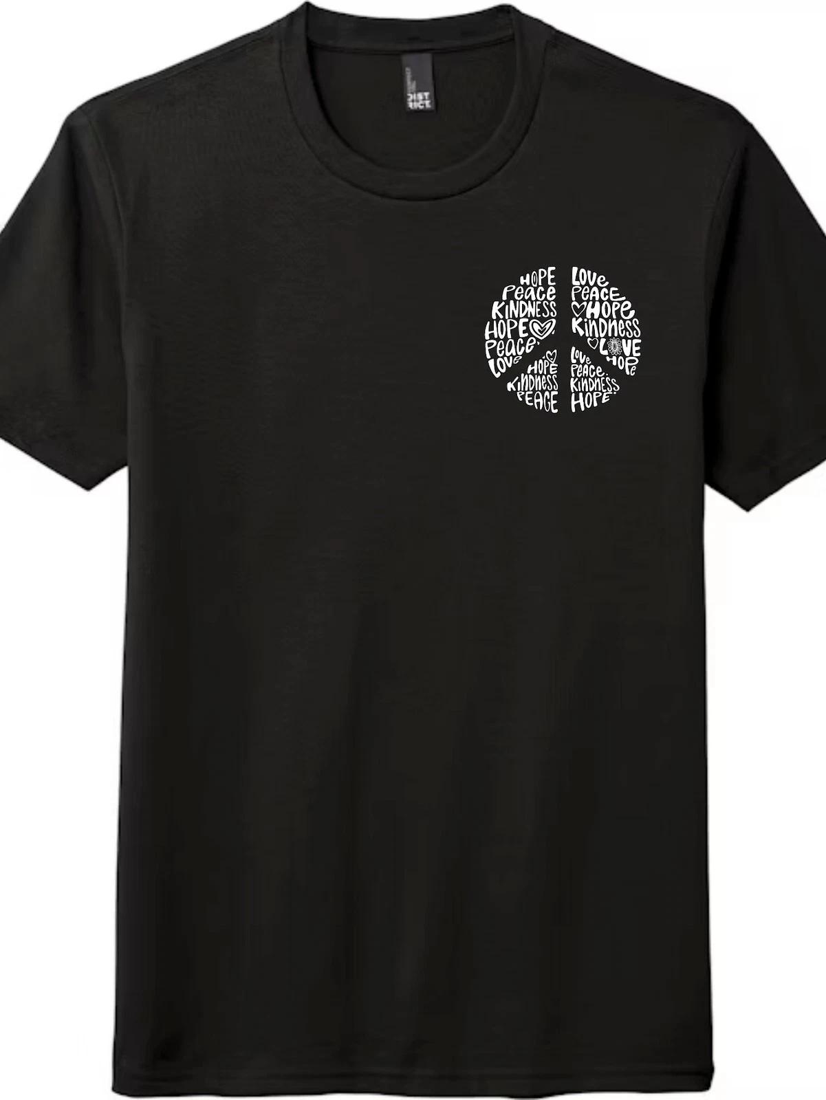 Unisex Peace Hope Kindness Pocket Print Graphic Gift kids boys T-Shirt Positive Vibes kids boy kids boy tee 150