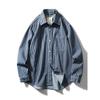 American Retro Washed Stripes Denim Shirt Jacket Men's Long Sleeves 2024 New Spring and Autumn Export Men's Shirt