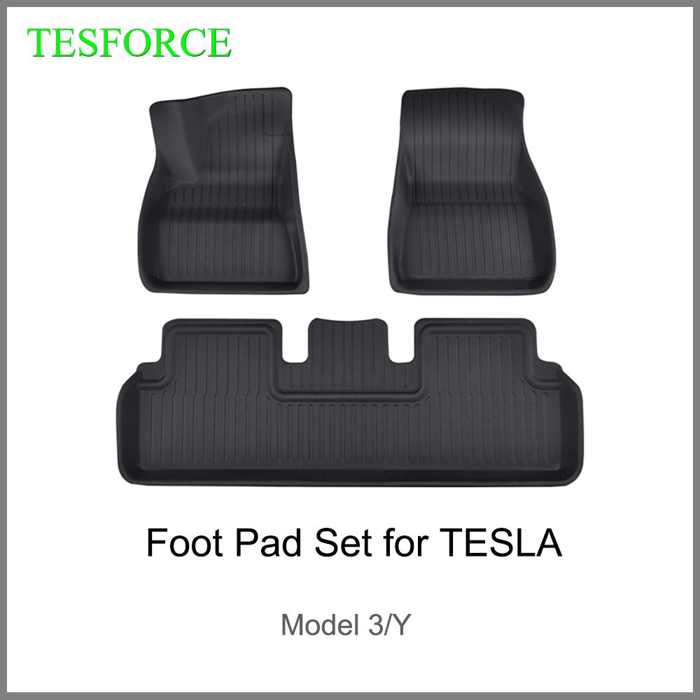 

Для Tesla Model 3/Y 2017-2022, всепогодный водонепроницаемый коврик для ног TPR, полностью подходит для левого/правого руля, 3D нескользящий напольный коврик, 3 шт.