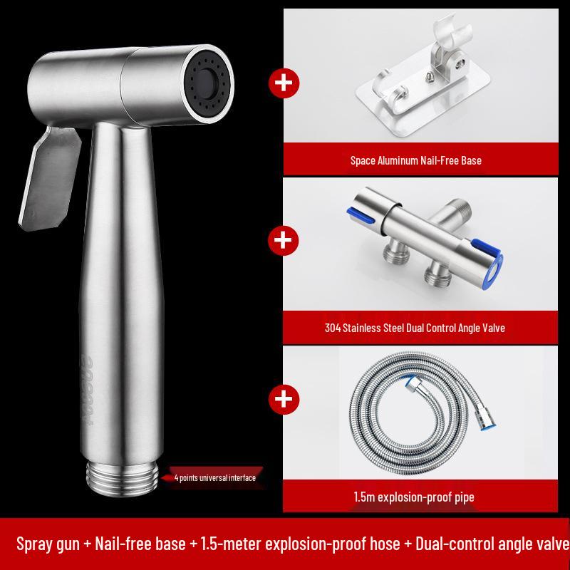 High-Pressure 304 Stainless Steel Bidet and Toilet Sprayer Set
