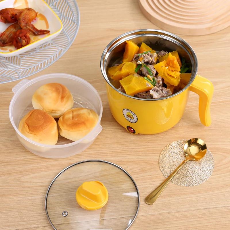 1.8L 220V Mini Multifunctional Student Dormitory Electric Hot Pot Electric Cooking Noodles Home Small Pot Stainless Steel Liner