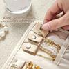 Travel Jewelry Organizer Bag PU Material Necklace Earring Ring Storage Pouch with Watch Compartment Portable Zippered