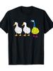 Men'S Single-Piece Round Neck T-Shirt Featuring Amusing Duck And Goose Designs, Suitable for Casual