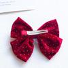Little Girl Burgundy Bow Tang Suit New Year Hair Clip