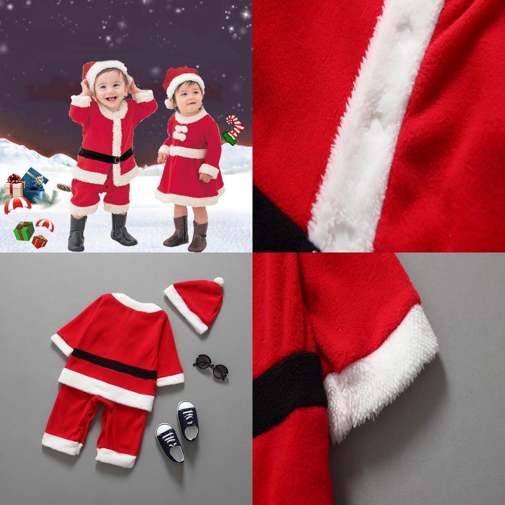 Ultra Soft Boys And Girls Santa Claus Christmas Dress Set Outfit For Kids