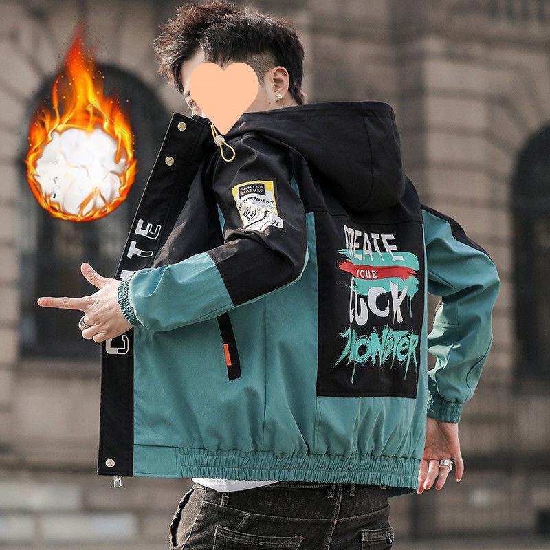 

Весенние и осенние куртки для мужчин и подростков Корейский стиль Модные тенденции Рабочая одежда Повседневные топы M