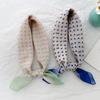 Polka Dot Cotton and Linen Small Square Scarf Silk Scarf Women's Spring and Summer Retro Literary and Breathable Student Versatile Decorative Scarf