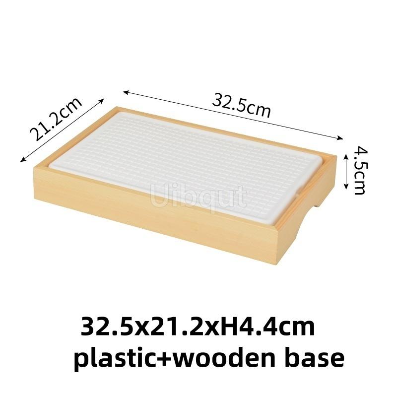 Japanese Rectangular Sushi Ice Cold Tray Box Seafood Platter Salmon Plate Dining Utensils Diware Serving Tray Banquet Tableware