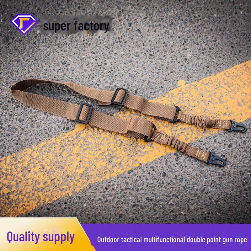 Cinturino per pistola a doppia punta in nylon tattico nero - Cintura a tracolla per combattimento e addestramento all'aperto nero