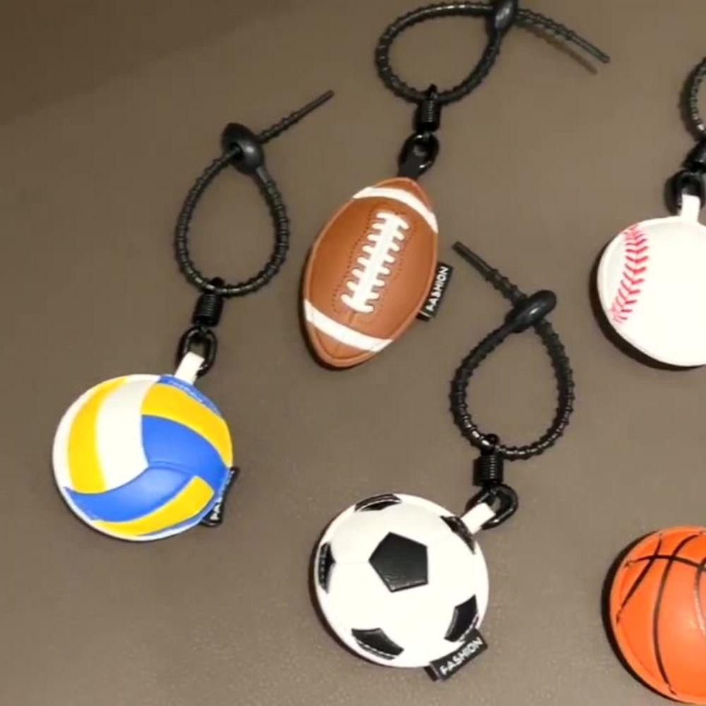 

Cartoon 3D Rugby Football Pendant Basketball Car Key Ring Fashion Ball Leather Keychain Women Men Football