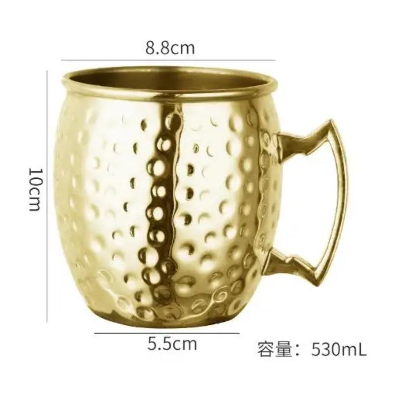 

530 мл Мега Кружка из нержавеющей стали Московский мул с чеканной текстурой Ведро для льда Стакан для воды Подарочная праздничная бутылка для воды для дома As the picture show