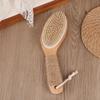 Wood + Bristle Full Body Natural Bristle Dry Skin Exfoliation Brush Massager Cleaner Scrubber