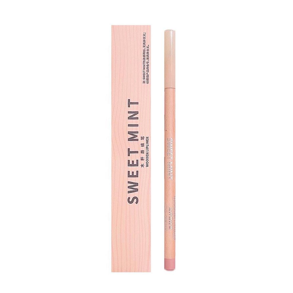 Sweet Mint Lip Liner Pencil - Matte, Waterproof, Natural Nude for Plump Lips