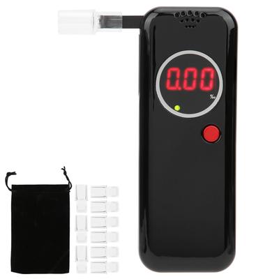 Digitaler Atemtester LCD-Anzeige Alkoholtester Trunkenheitsfahrt-Analysegerät Testwerkzeug W Blasrohr Schwarz