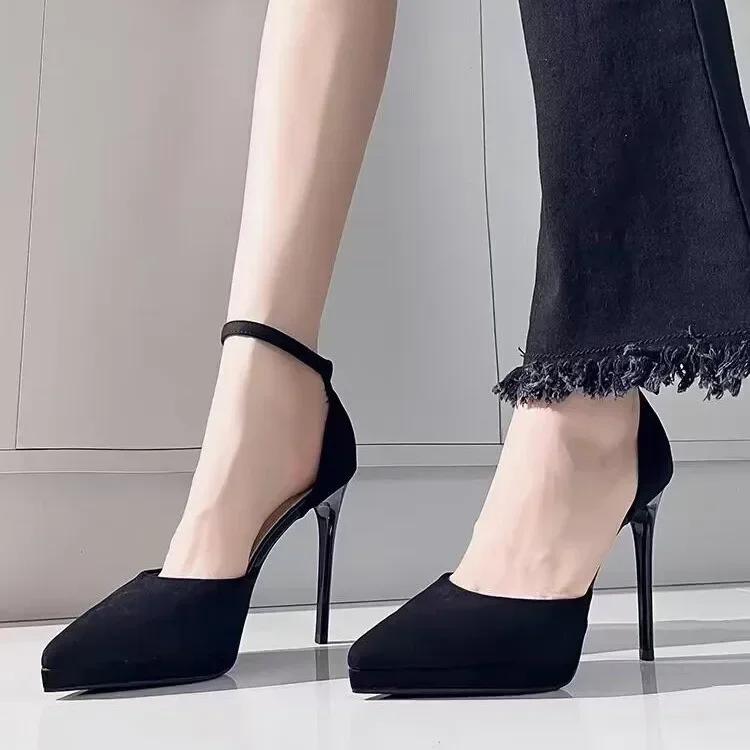 Vintage Designer Spitzschuhe Büro Dame Schlanke Mode Französisch Elegant Partyschuhe Frau High Heel Pumps Komfort Kleiderschuhe