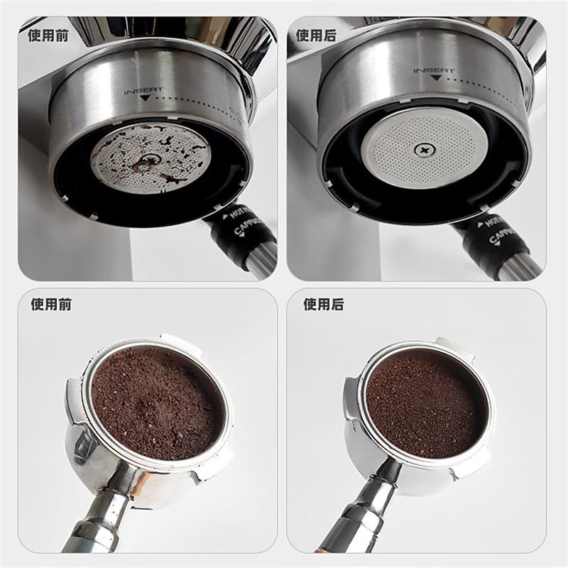 49/51/53/58mm Reusable Coffee Puck Screen with Wood Base Single Layer Coffee Filter Mesh Coffee Handle Portafilter Puck Screen