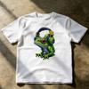 Cool Frog Wearing Headphones Cartoon Animal CharacterNovelty Funny T Shirt Street Pop Art Graphic Tee Summer Daily Wear