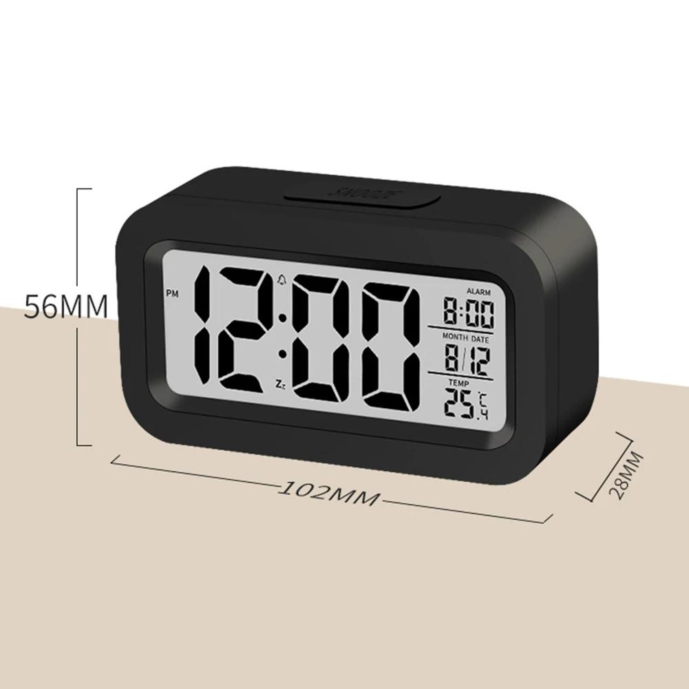 Digital LCD Alarm Clock With Calendar Thermometer For Desk Travel Office Decor Student Alarm Clock Electronic Clock Smart Clock