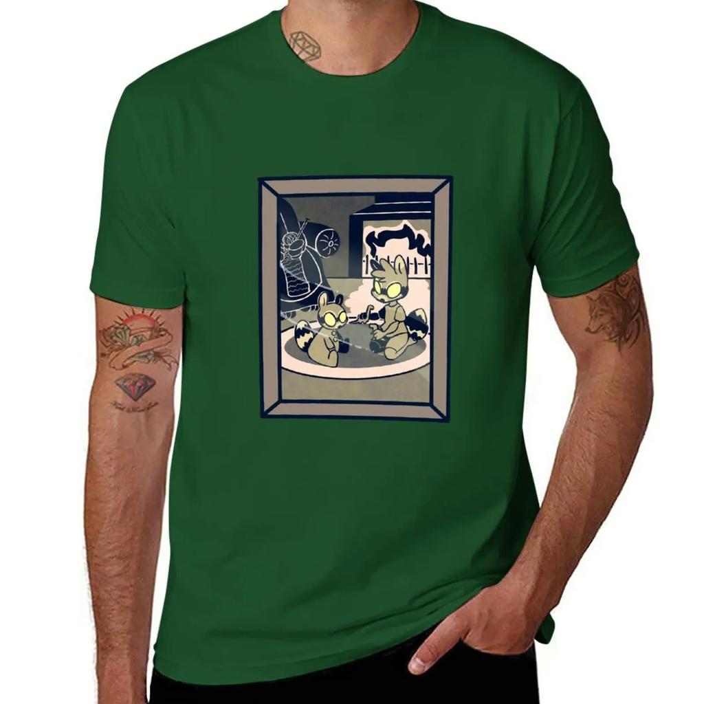 Vintage Raccoon Family Photo T-Shirt Plain Oversized Sublime T-shirts for Men Cotton