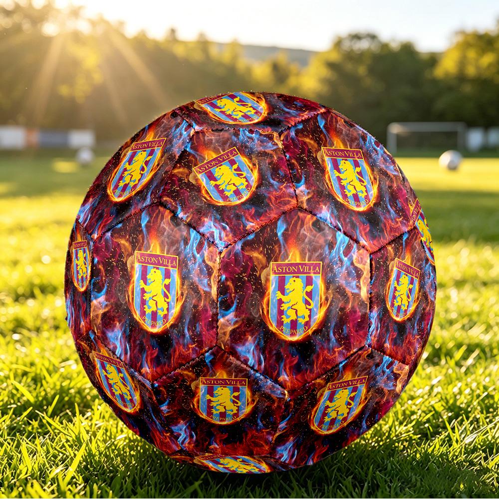 Aston Villa FootballPrinted Size 5 Soccer Ball, Anti Slip Adult Match Football Souvenir for Football Fans