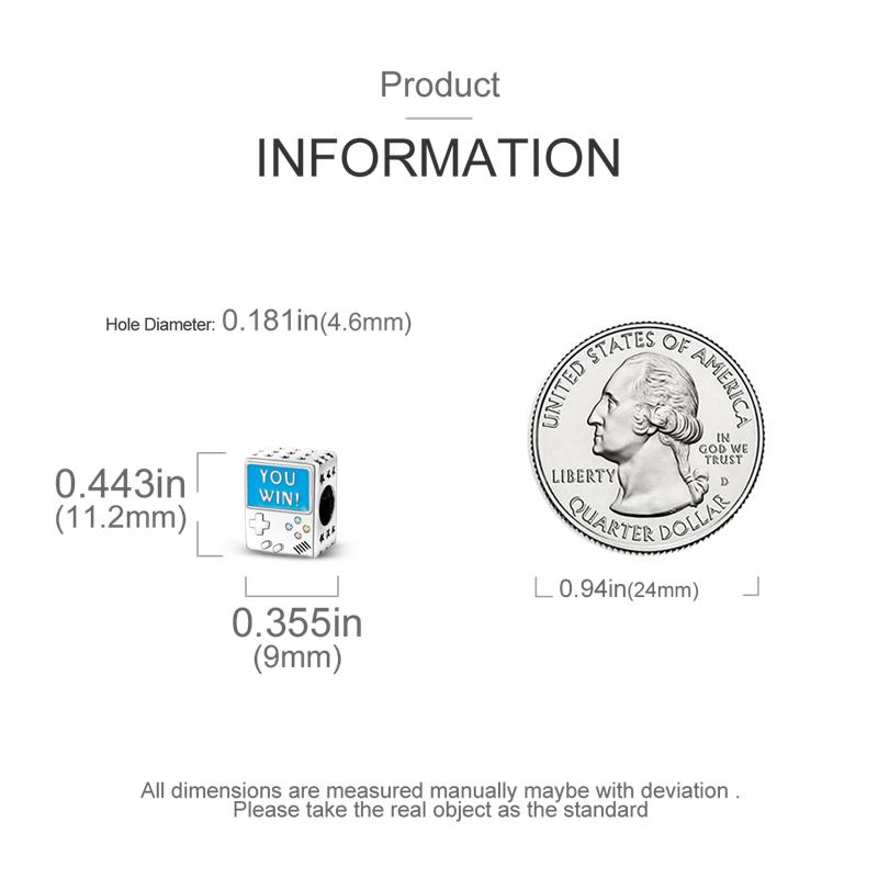 Original Charms Copper Creative Blue Game Console Beads Fit Charms Plata Bracelets For Women Women Jewelry Making Diy