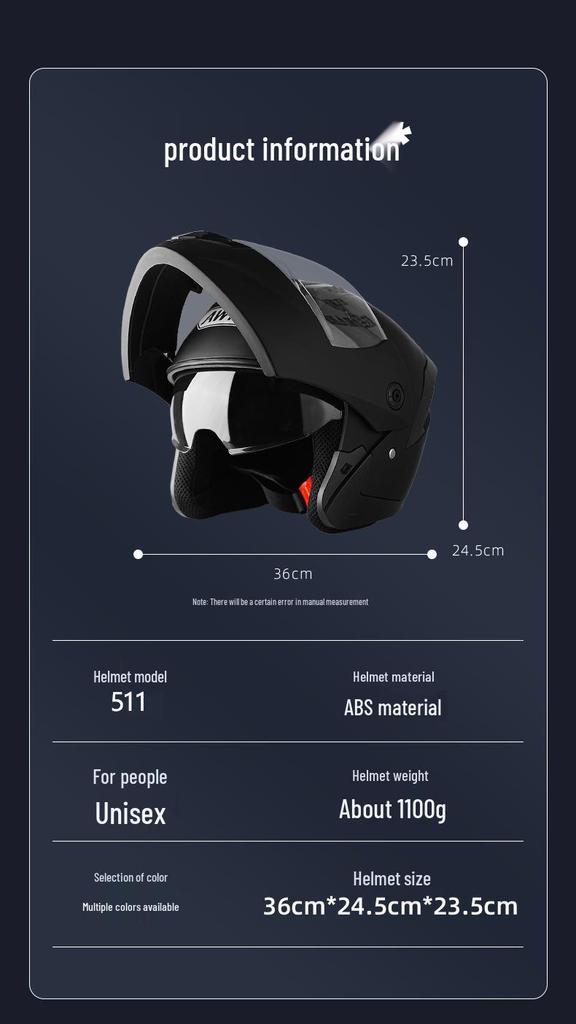 Unisex Warm Double Visor Flip-up Helmet for Electric Scooters & Motorcycles