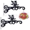 Wrought Iron Wall-Mounted Flower and Wind Chime Hanger