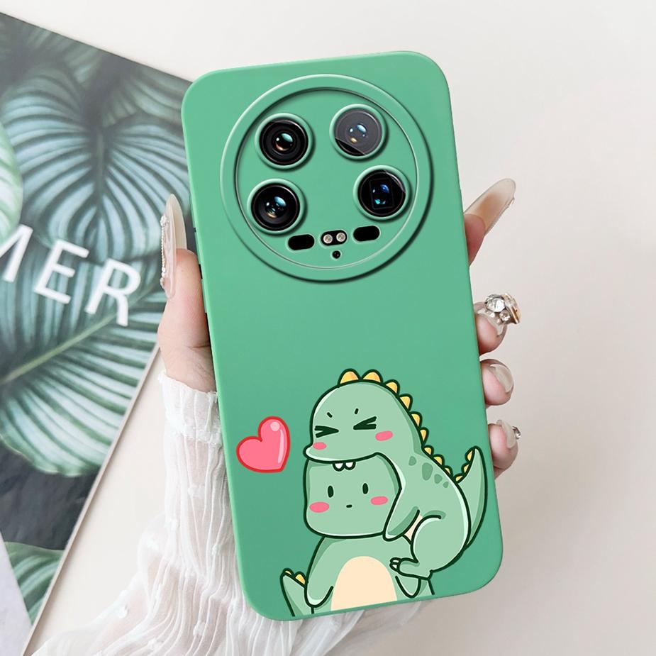 For Xiaomi 14 Ultra Case Cute Dinosaur Cartoon Cover Shockproof Phone Case For Xiaomi Mi 13 Ultra 13Ultra 14Ultra Soft TPU Shell