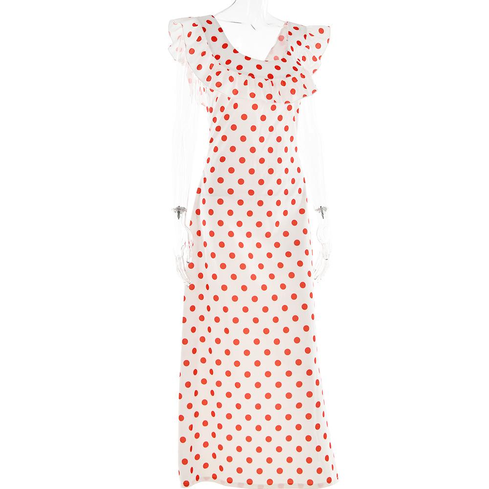 Women's Sexy Polka Dot One Shoulder Bodycon Dresses Bohemian Printed Sexy Side Slit Shealth Dress 2025 Summer Female Streetwear