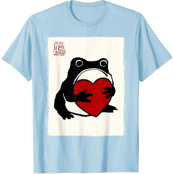 Grumpy Frog Japanese Men Women Kids St. Valentine's Day T-Shirt