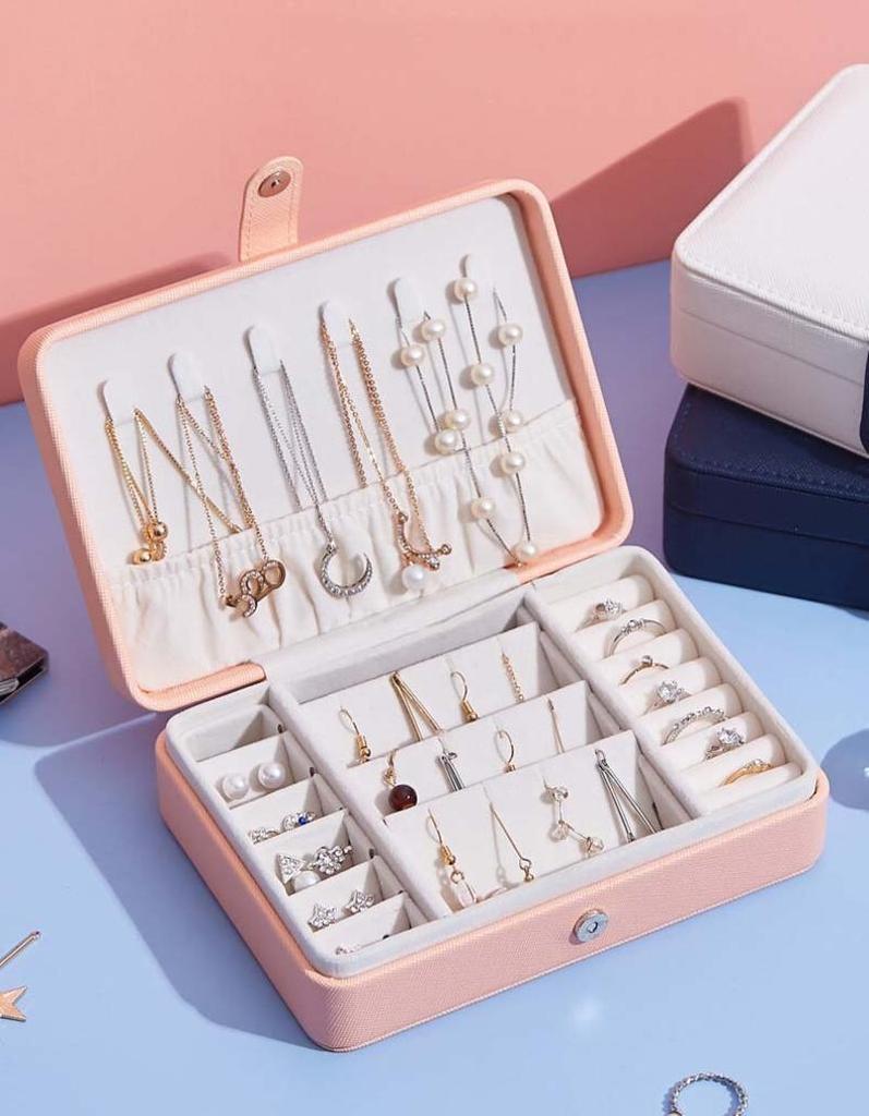 Jewelry Box Travel Cosmetic Jewelry Box Organizer Makeup Lipstick Keeper Beauty Container Necklace Birthday Gifts | Storage Boxes and Containers