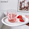 2/4/6 st Båge Vintage Vågigt Glas 350ml Dekorativ Iskaffekopp för Juice Öl Dryck Vatten Dessert Kaffekopp med Båge