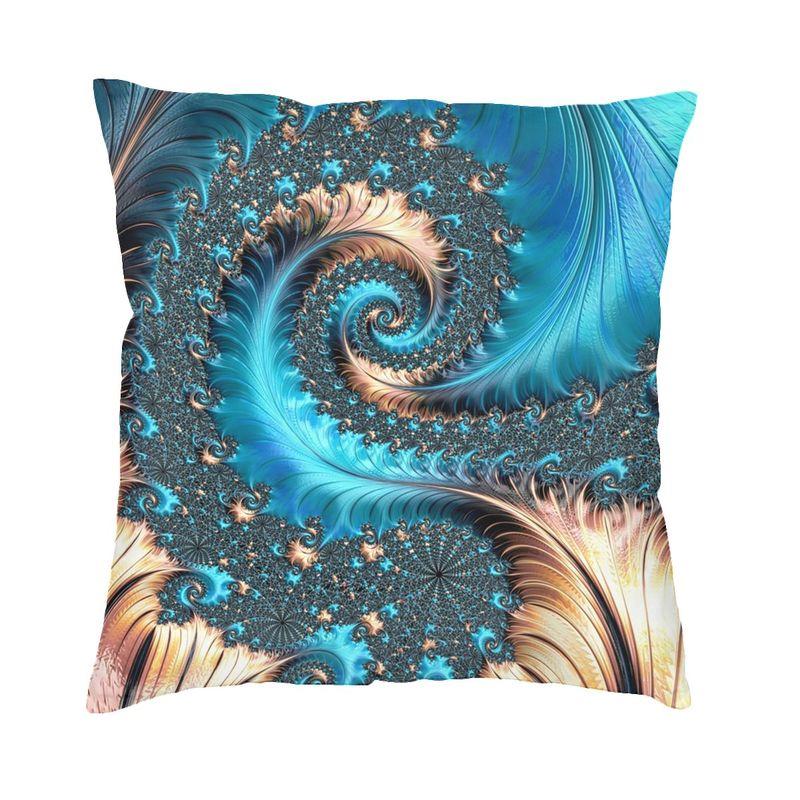 Turquoise Gems Geometric Art Cushion Cover 45X45Cm Home Decor 3D Print Elegant Copper And Teal Fractal Four Throw Pillow Case