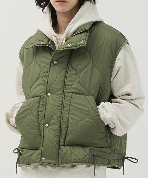 Mimthewardrobe Drawstring Padded Vest_Black
