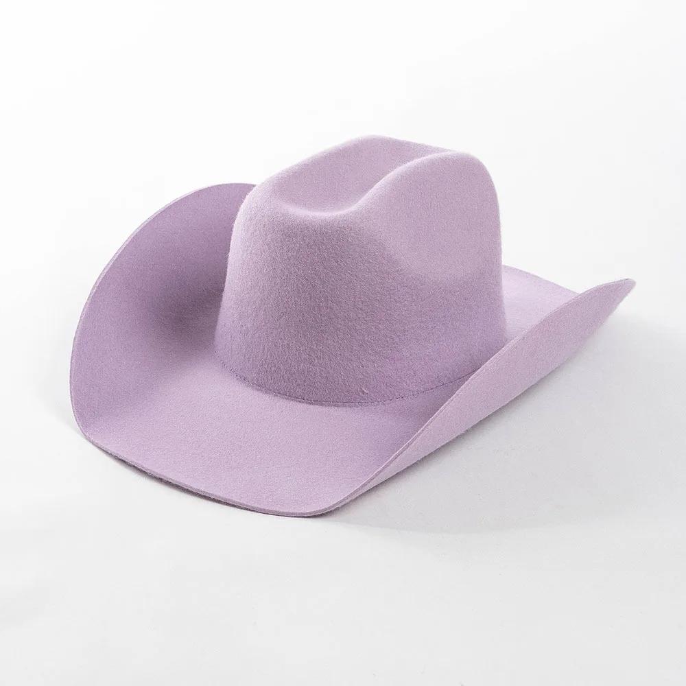 100% Australia  Wool Cowboy Hat Men Women Unisex Wide Brim Hard Felt Hat Solid Color Classic Fedora Custom Big Size S–XL