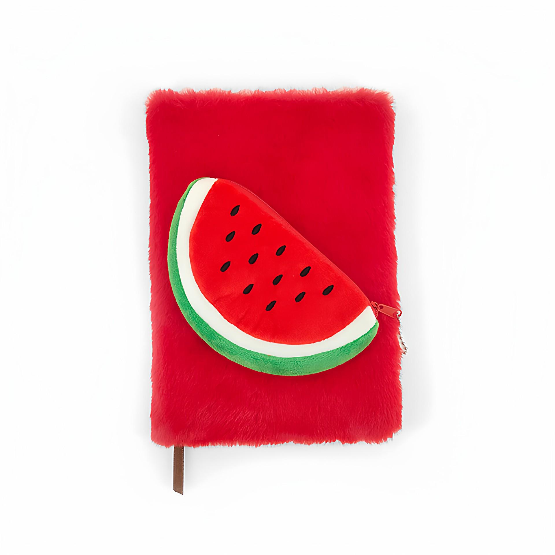 Custom A5 Plush Kiwi Fruit Velcro Diary Notebook