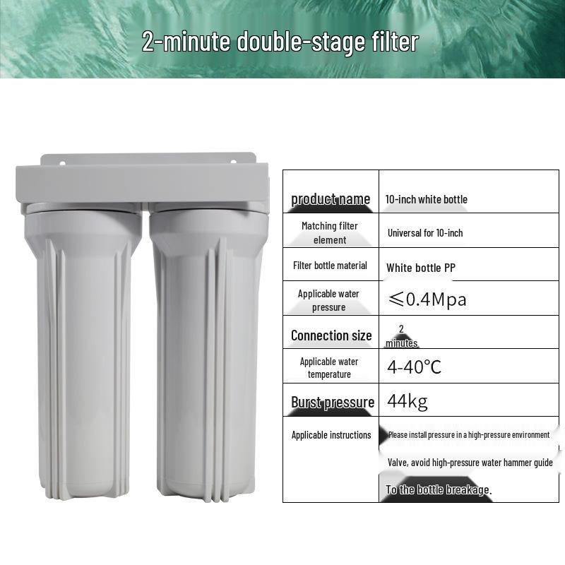 Enhanced Dual-Stage High-Flow Kitchen Water Purifier with 4-Point Pipe Pre-Filter