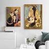 Calico Cat Canvas Wall Art - Modern Decorative Painting for Bedroom & Living Room