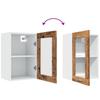 Lyon Wall Mounted Cabinet with Glass Door Vintage Wood Effect 40 x 31 x 60 cm Particleboard
