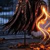 Festive Landscape Ornaments Solar Halloween Pumpkin Garden Light, Outdoor Yard Stake Decoration with Holiday Path Lighting Flowing LED Effect for Lawn