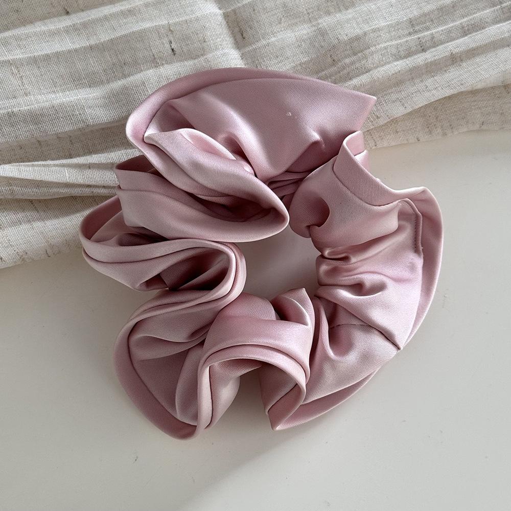 Korean StyleSatin Silk Double Cloth Satain Large Scrunchies Hair Accessories for Women High-end Elastic Bands for Girls