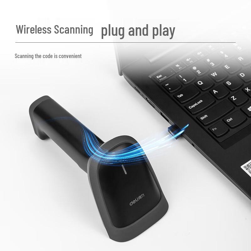 Deli 14881S Wireless 1D Barcode Scanner
